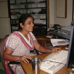 Narsamma runs a village radio station emphasizing social and economic developments.